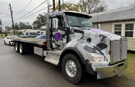 B's Towing company tow truck